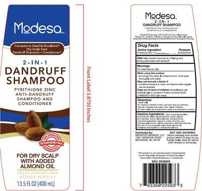 Image Of Shampoo (Modesa 2 In 1 Dandruff Shampoo Almond Oil 13.5 Oz)
